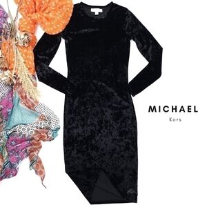 Michael Kors Black Velour Dress Xs